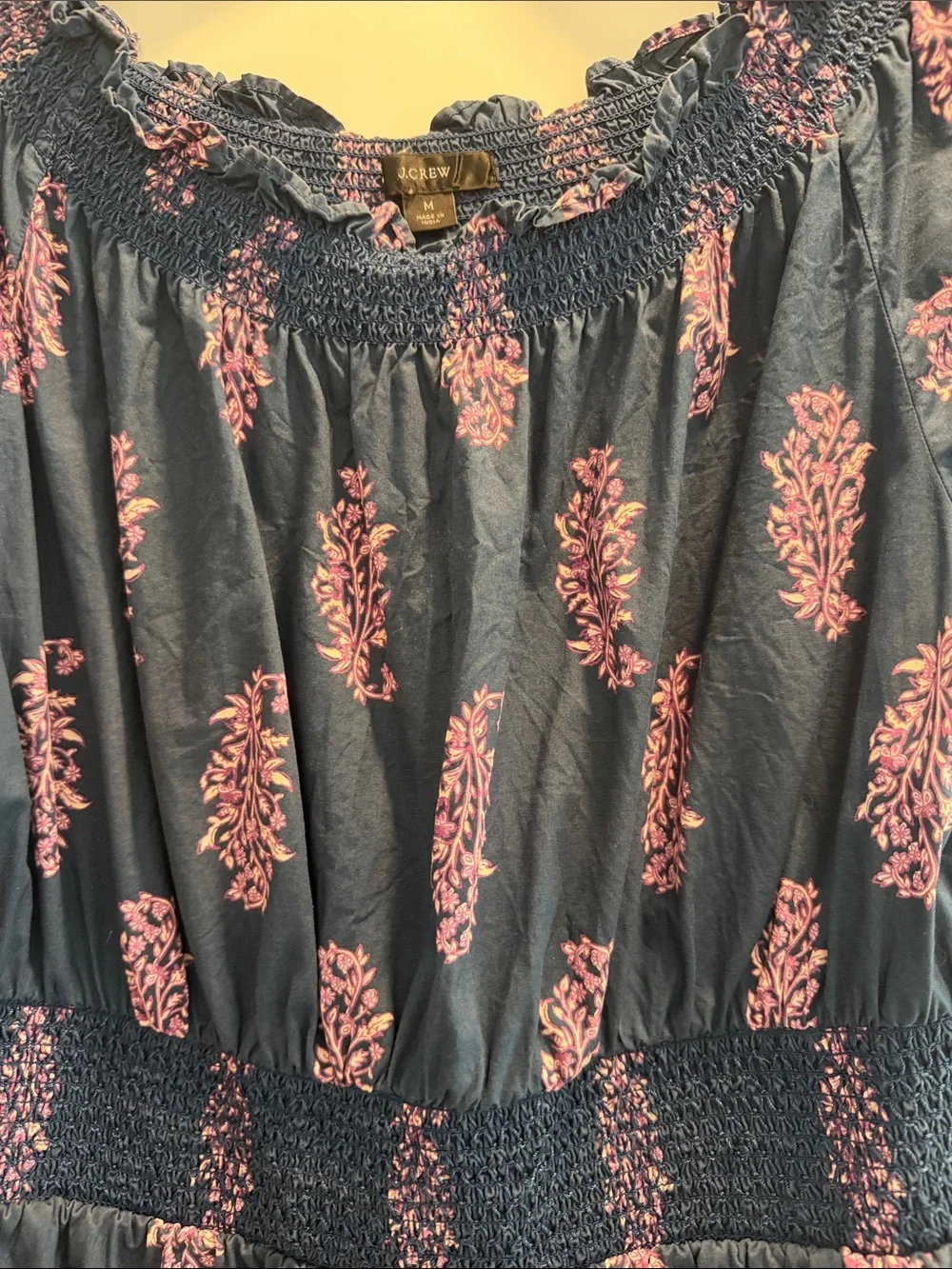 J. Crew Navy Dress with Pink Floral Print